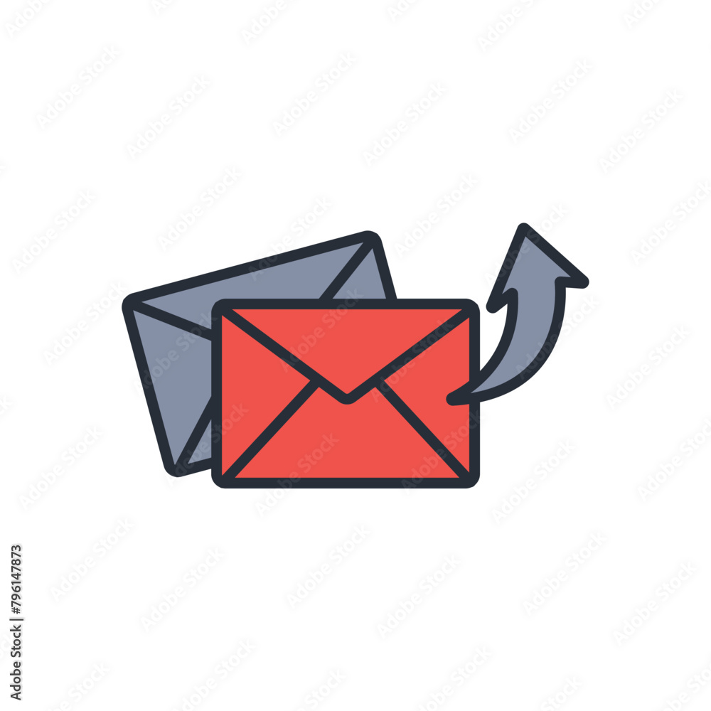 Poster send icon. vector.editable stroke.linear style sign for use web design,logo.symbol illustration.