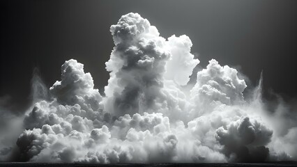 "Monochrome Powder Cloud: Symbolizing Celebration, Energy, and Creativity". Concept Monochrome, Powder Cloud, Celebration, Energy, Creativity