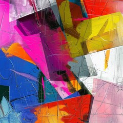 Fototapeta premium Vibrant street graffiti style comes alive in bold, colorful abstract digital art rendering