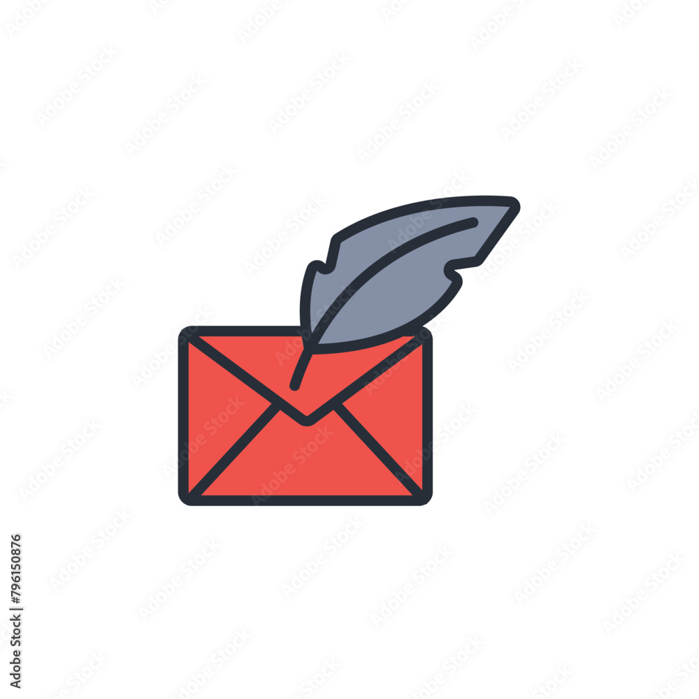 Poster write letter icon. vector.editable stroke.linear style sign for use web design,logo.symbol illustrat