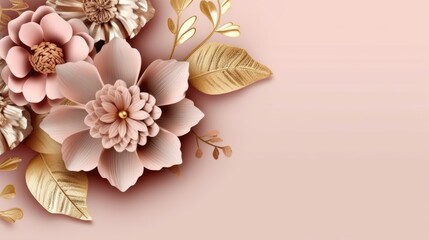 Elegant Pink Floral Bouquet with Gold Foil Accents