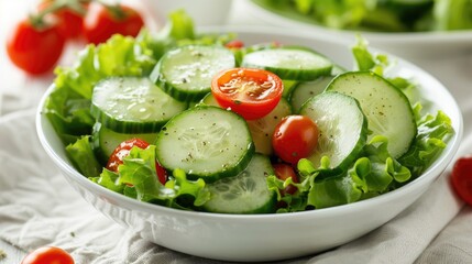 Fresh Summer Salad with Ripe Tomatoes and Crisp Greens.