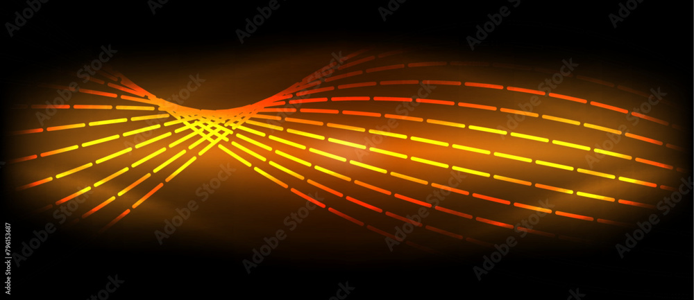 Poster a shimmering amber and electric blue wave amidst tints and shades of gas, creating a captivating vis
