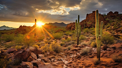 cactus in the desert.