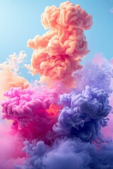 Obraz premium Abstract backgrounds with fluffy clouds over a bright blue sky create an ideal serene setting