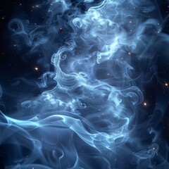 Soft swirls and fades of smoke patterns create monochrome backgrounds tinged with a hint of blue