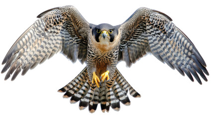 peregrine falcon , on white background