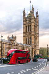 big ben with red bus