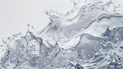 Splashing dynamic blue water waves with droplets
