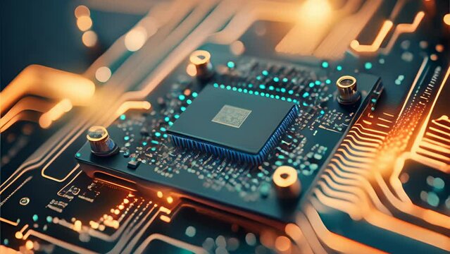 Circuit Board futuristic technology background. Digital Modern Electronic