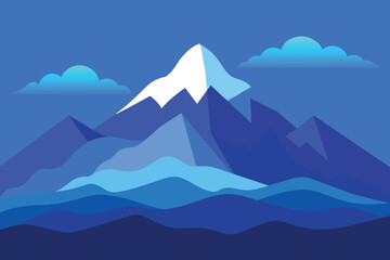 Blue mountain landscape vector background