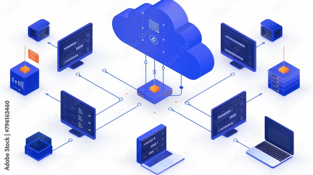 Poster cloud computing: an illustration of a cloud computing network