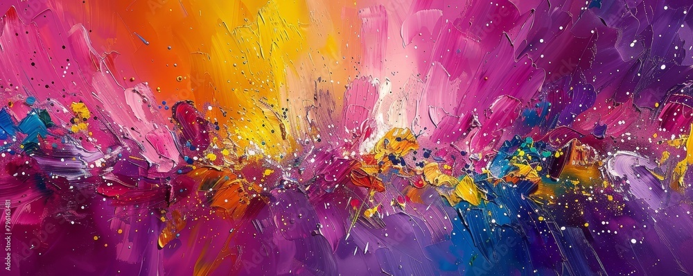 Aufkleber abstract paint brushes create a dynamic dance, capturing motion in splatters and drips