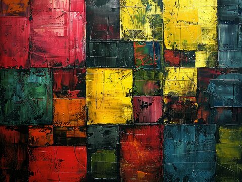 Abstract paintings in a modernist style feature large, bold color blocks inspired by Rothko