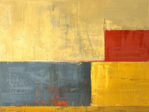 Abstract paintings, modernist style with large, bold blocks of color, influenced by Rothko