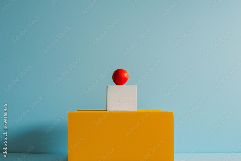 Aufkleber single random item minimalist style centered in white space vibrant solid background