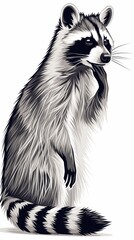 Obraz premium Raccoon, animal wallpaper image in high resolution