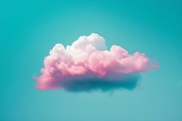 Pink gradient background with central cloud in a serene and beautiful scene. Concept Pastel Aesthetic, Dreamy Backdrops, Calming Colors, Tranquil Atmosphere