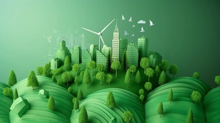 Wind Power Green Energy Eco-ecosystem Environmental Concept