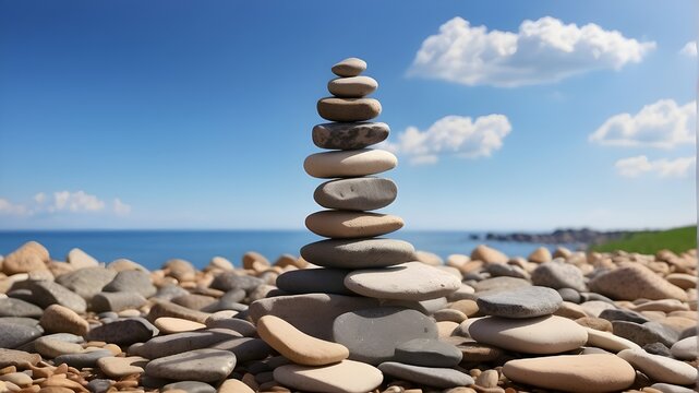 Turm made of stones represents inner serenity and balance.