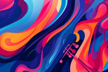 Abstract Jazz Music Gradients: Jazzy Rhythm Color Flow Symphony