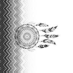 Textile and digital seamless pattern design black and white background