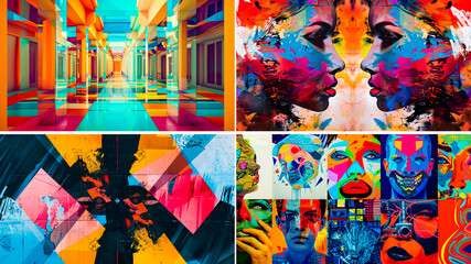 Create attractive and vibrant animations. Ideal for digital marketing campaigns or social media posts. Express your creativity with abstract pop art designs.