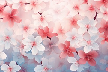 Cherry Blossoming Gradient: Delicate Petal Patterns in Vibrant Colors