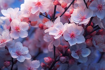 Blossoming Cherry Gradient Colors: Delicate Floral Textures