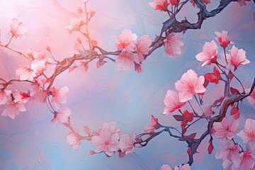 Blossoming Cherry Gradient Colors: Delicate Floral Textures Exploding With Beauty