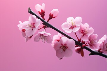 Blossoming Cherry Gradient: Floral Cherry Beauty in Colorful Bloom