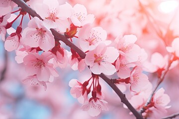 Blossoming Cherry Gradient Delight in Fresh Spring Colors