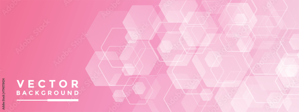 Poster background pink hexagon pattern look like honeycomb vector illustration lighting effect graphic for 