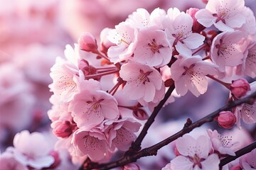 Obraz premium Blossoming Cherry Gradient Colors Spring Radiance