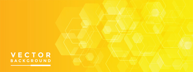 Background Yellow hexagon pattern look like honeycomb vector illustration lighting effect graphic for text and message board design infographic