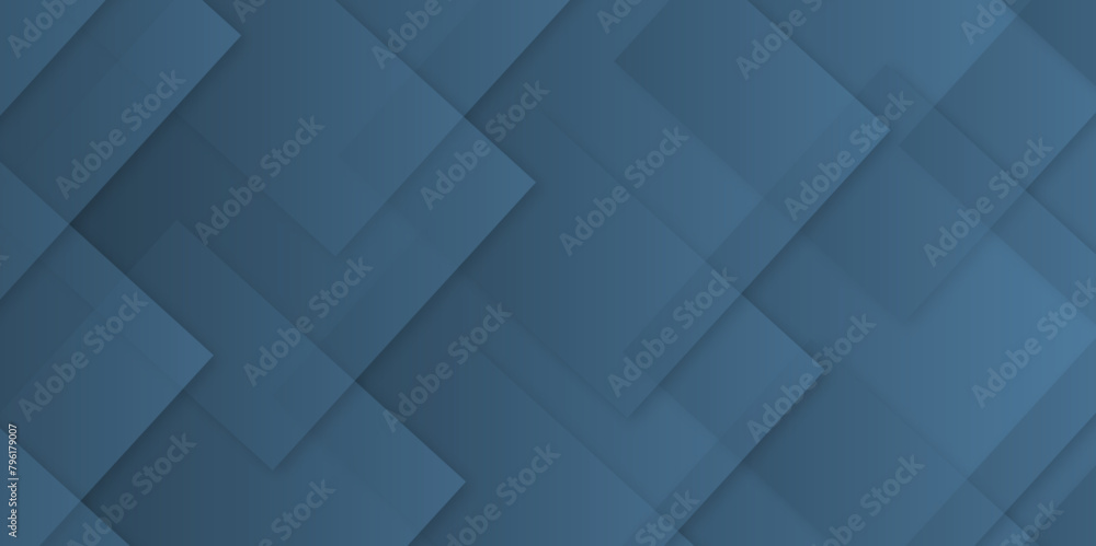 Poster Abstract modern blue pattern geometric luxury gradient line background random square shape design. 3d shadow effects, modern design template background. layered geometric triangle shapes.