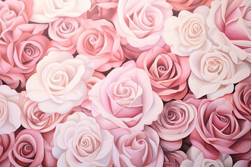 Blush Rose Garden Gradients - Ethereal Pastel Artwork