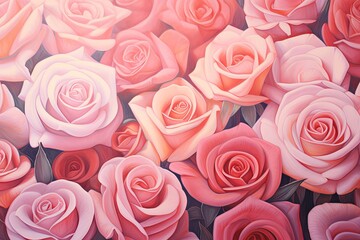 Blush Rose Garden Gradients - Dreamy Pastel Rose Shades Art