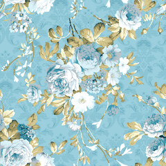 Textile and digital seamless pattern floral design, Wallpaper design
