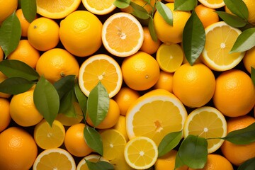 Zests of Fresh-Squeezed Orange and Lemon in Citrus Grove Gradient