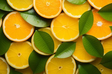 Citrus Grove Gradient Zests: Fresh-Squeezed Orange and Lemon Burst - obrazy, fototapety, plakaty