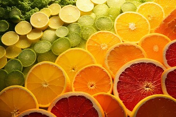 Citrus Grove Gradient Zests: Harvest Time Citrus Colors - obrazy, fototapety, plakaty
