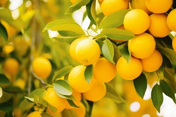 Citrus Grove Gradient Zests: Lemon Yellow to Orange Hues - obrazy, fototapety, plakaty
