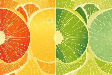 Zesty Citrus Grove Gradient Patterns - Orchard-Inspired Design - obrazy, fototapety, plakaty