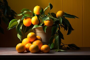 Citrus Grove Gradient Zests: Ripe Mandarin Shades Delight - obrazy, fototapety, plakaty