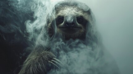 Naklejka premium Sloth, friendly animal wallpaper image in high resolution
