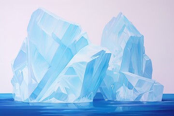 Crystal Clear Iceberg Gradient: Icy Blue-White Spectrum Splendor