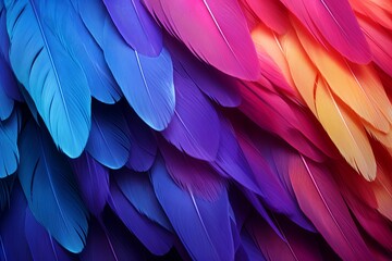 Intricate Exotic Bird Feather Gradients: Fusion of Stunning Feather Hues