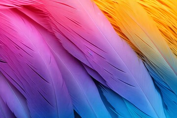 Exotic Bird Feather Gradients: Vibrant Feathered Color Harmony