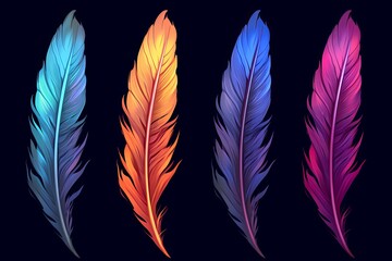 Jungle Bird Feathers: Exotic Feather Gradients Delight